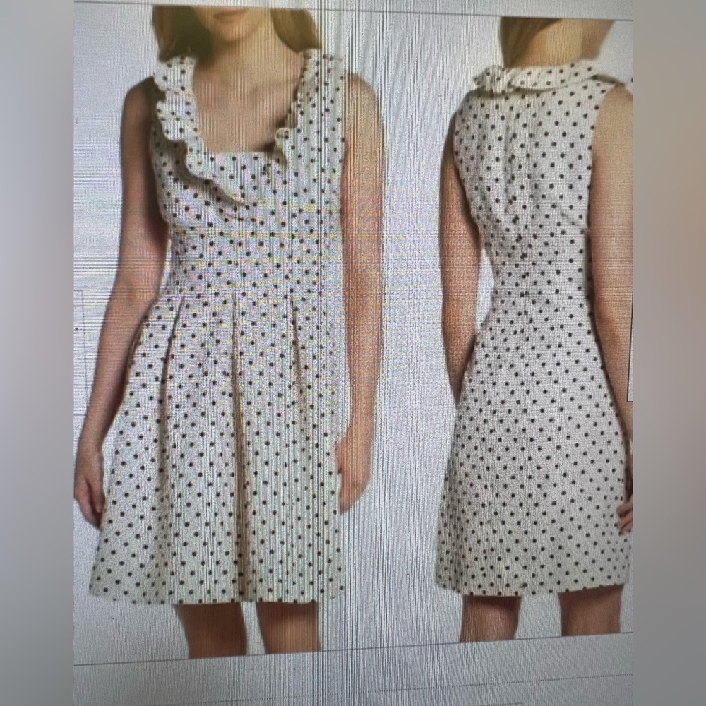 Harper Rose Dress Metallic Polka Dot Print Sleeveless Fit and Flare size 14.